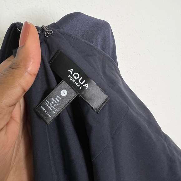 Aqua One Shoulder Maxi Evening Dress - Picture 11 of 11